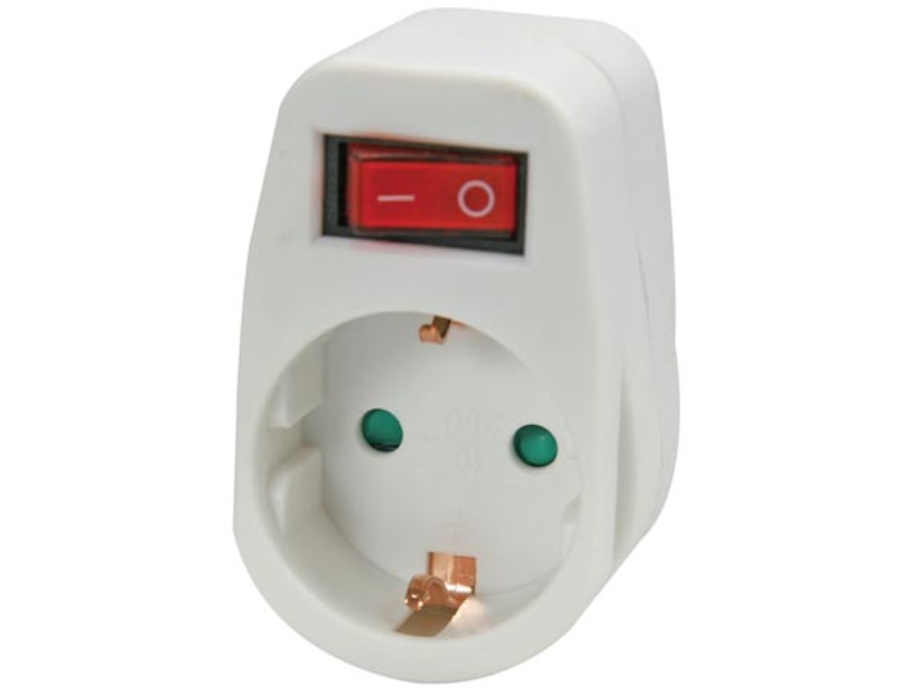 Perel EB1SW-G: ADAPTER WITH ON/OFF SWITCH - 1 SOCKET - GERMAN SOCKET ...