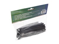 Heat shrink tubing, set pack 40 pieces, for safe electrical insulation waterproof cable protection 2:1, corrosion-resistant, flame-retardant, shrink temperature 90°C, different sizes, black
