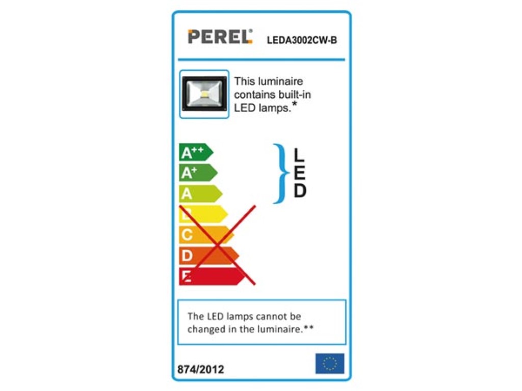 Per2 Led Perel LEDA3002CW-B: OUTDOOR LED FLOODLIGHT - 20 W EPISTAR CHIP - 6500 K ...