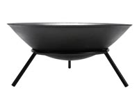 Fire bowl, with 3-legged undercarriage, round, 26 x Ø 56 cm, cast iron, black