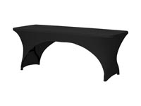 Cover for table, black, rectangular, arched, 180 cm x 75 cm x 74 cm