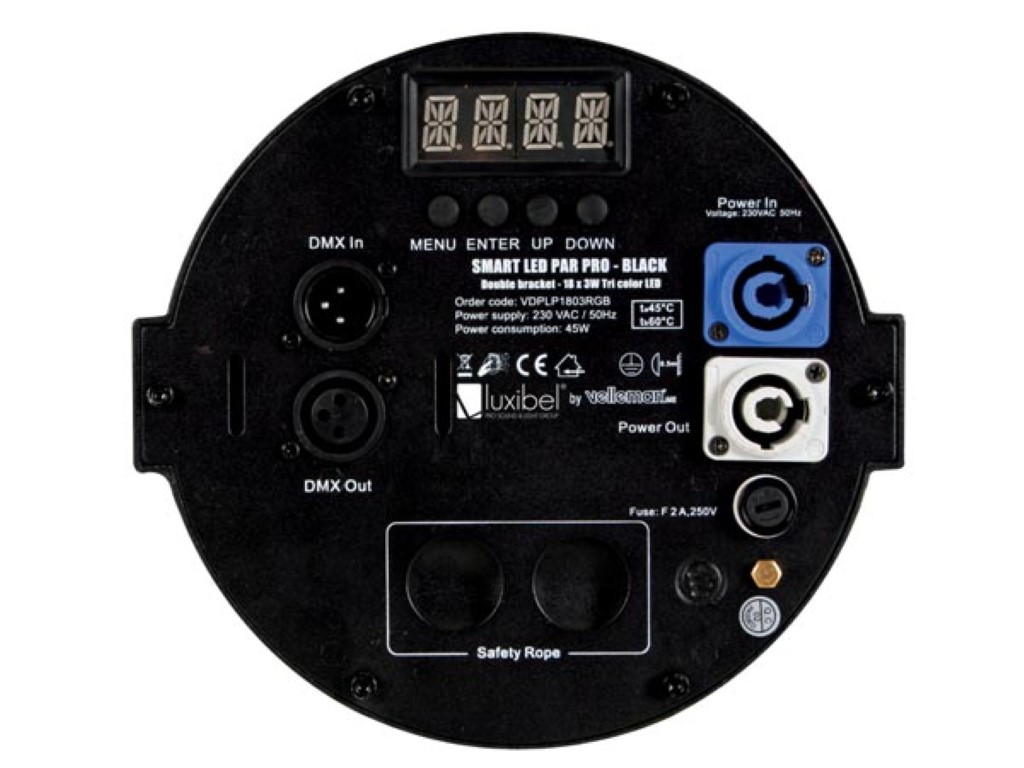 Luxibel LX101: SMART LED PAR PRO - BLACK - D BRACKET - 18 x 3 W TRI ...