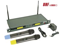 DUAL PLL WIRELESS 8-CHANNEL UHF MICROPHONE SYSTEM WITH LCD DISPLAY