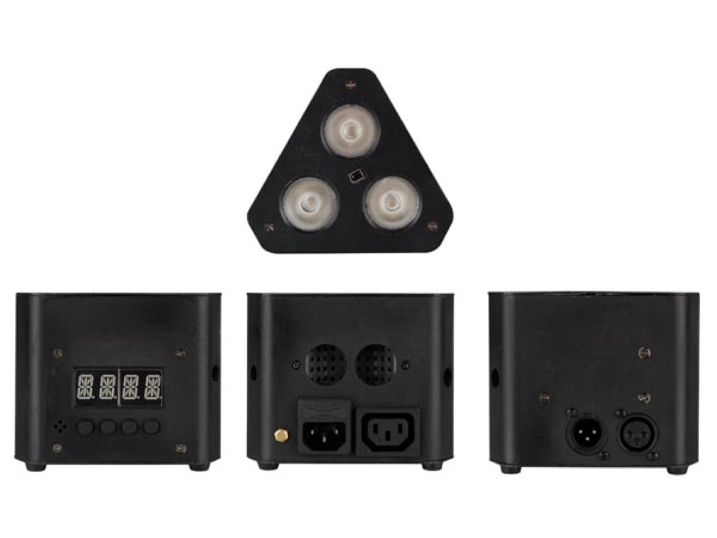 Ibiza - Set van 2 led-projectoren 12 x 3 W RGB DMX 3-in-1 TC kleurenmixer, dimmer en stroboscoop