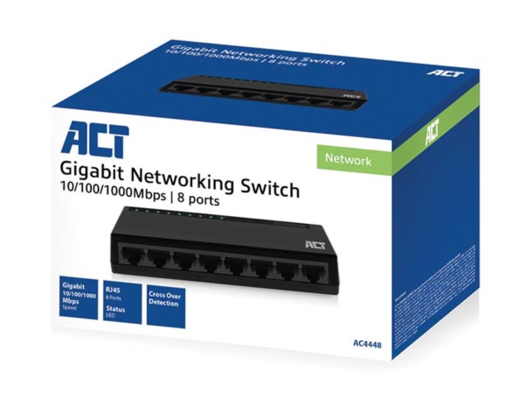 ACT ACTAC4448: 10/100/1000 Mbps networking Switch 8 ports – Velleman ...