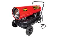 Diesel hot air heater 30kW, industrial construction heater for indoor and outdoor use, diesel/kerosene heater with thermostat for workshop, garage and construction site up to 420 m²