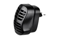 Electric LED UV insect killer with 900V high-voltage grid, plug-and-play wall unit, silent indoor operation, 20 m² coverage, compact black mosquito and fly zapper