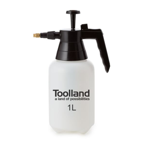 Pressure sprayer, adjustable nozzle, level indicator, 1 litre, pump system, white/black