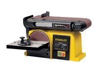 Belt and disc sander 370W, belt sander with 150 mm disc and 100 x 914 mm sanding belt, with adjustable table, for sanding finishing wood plastic