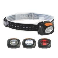 LED Headlamp, 4 white and 3 red LEDs, 4 light modes, ideal for outdoor activities