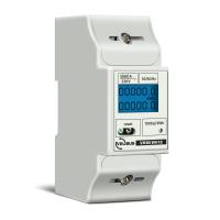 Professional kWh meter, 1 phase, for DIN rail mounting, with resetable day counter, total counter, LCD display and pulse LED, max. 80 A